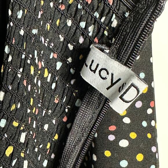 Lucy & Dity Urban Outfitters Womens Polka Dot Mini Dress Size S Black Multi NWOT - Picture 4 of 10